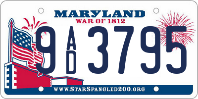 MD license plate 9AD3795
