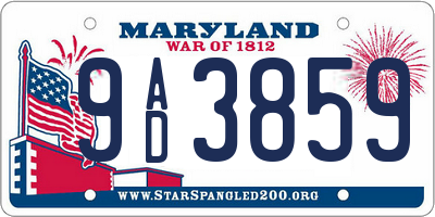 MD license plate 9AD3859