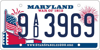 MD license plate 9AD3969