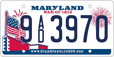 MD license plate 9AD3970