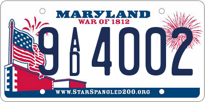 MD license plate 9AD4002