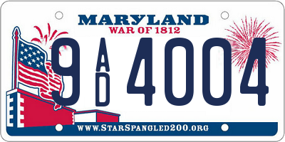 MD license plate 9AD4004