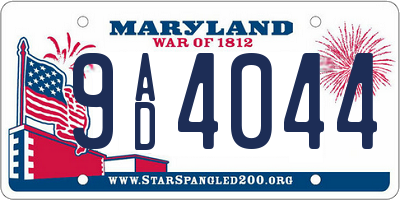 MD license plate 9AD4044