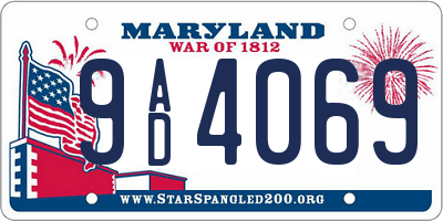 MD license plate 9AD4069