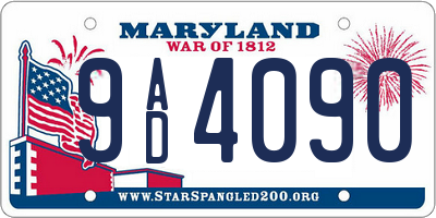 MD license plate 9AD4090