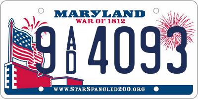MD license plate 9AD4093