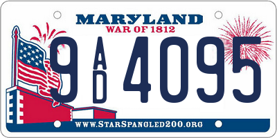 MD license plate 9AD4095