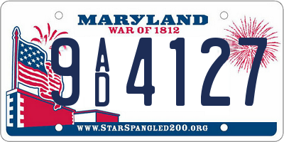 MD license plate 9AD4127