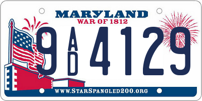 MD license plate 9AD4129