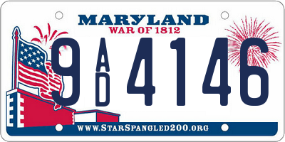 MD license plate 9AD4146