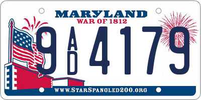 MD license plate 9AD4179