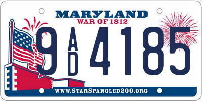 MD license plate 9AD4185