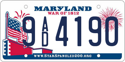 MD license plate 9AD4190