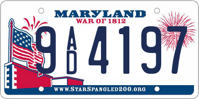 MD license plate 9AD4197
