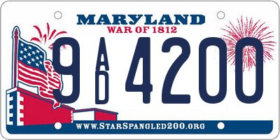 MD license plate 9AD4200