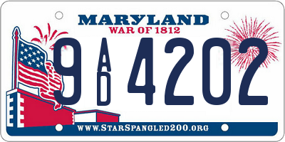 MD license plate 9AD4202