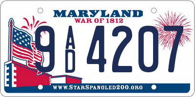 MD license plate 9AD4207