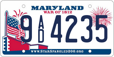 MD license plate 9AD4235