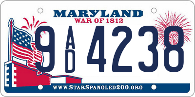 MD license plate 9AD4238