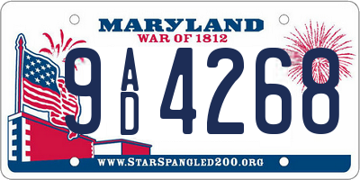 MD license plate 9AD4268