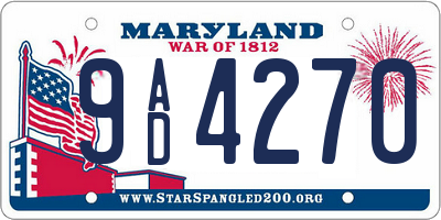 MD license plate 9AD4270