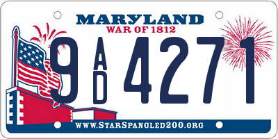 MD license plate 9AD4271