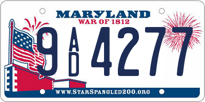MD license plate 9AD4277