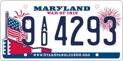 MD license plate 9AD4293