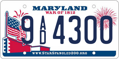 MD license plate 9AD4300