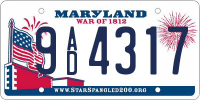 MD license plate 9AD4317