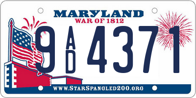 MD license plate 9AD4371