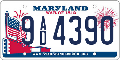 MD license plate 9AD4390