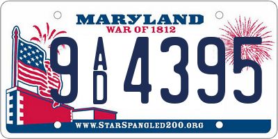 MD license plate 9AD4395