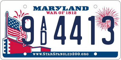MD license plate 9AD4413