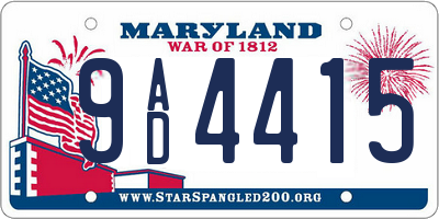 MD license plate 9AD4415