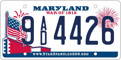MD license plate 9AD4426
