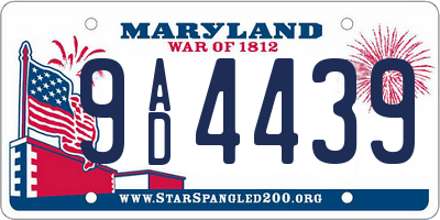 MD license plate 9AD4439