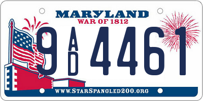 MD license plate 9AD4461