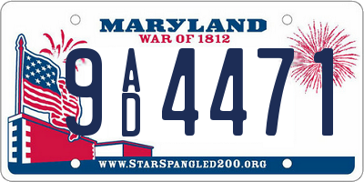 MD license plate 9AD4471