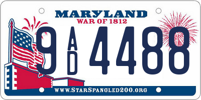 MD license plate 9AD4488