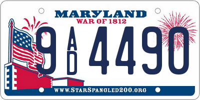 MD license plate 9AD4490