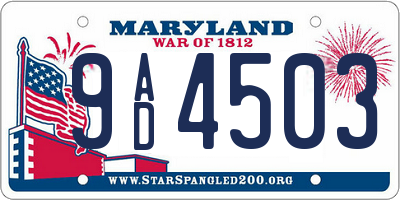 MD license plate 9AD4503