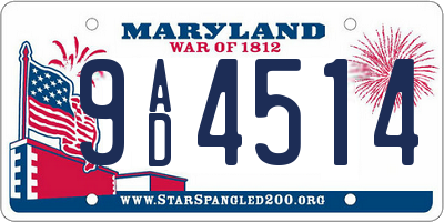 MD license plate 9AD4514