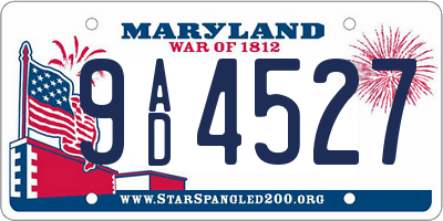 MD license plate 9AD4527
