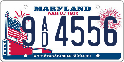 MD license plate 9AD4556