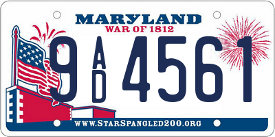 MD license plate 9AD4561