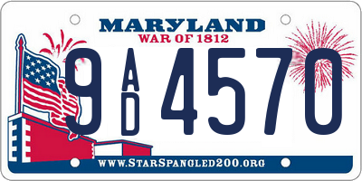 MD license plate 9AD4570