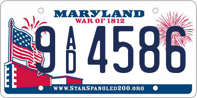 MD license plate 9AD4586