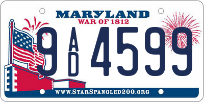 MD license plate 9AD4599