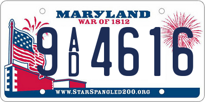 MD license plate 9AD4616